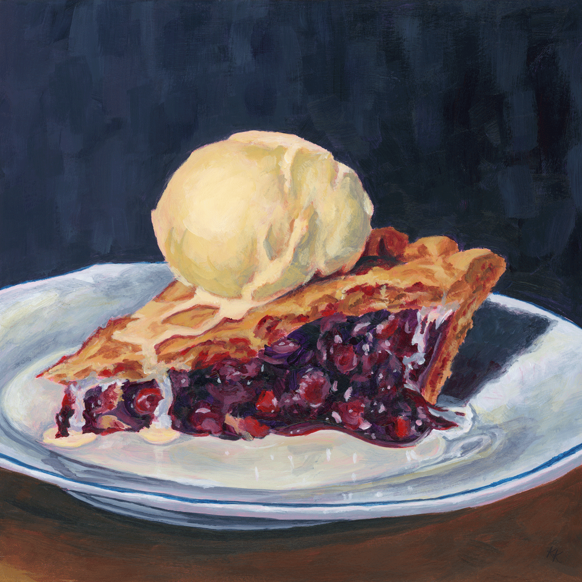 Cheery Pie with Ice Cream on top