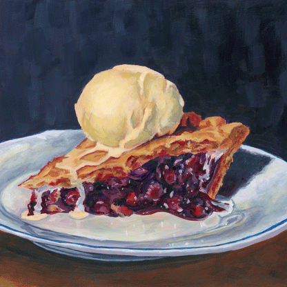 Cheery Pie with Ice Cream on top
