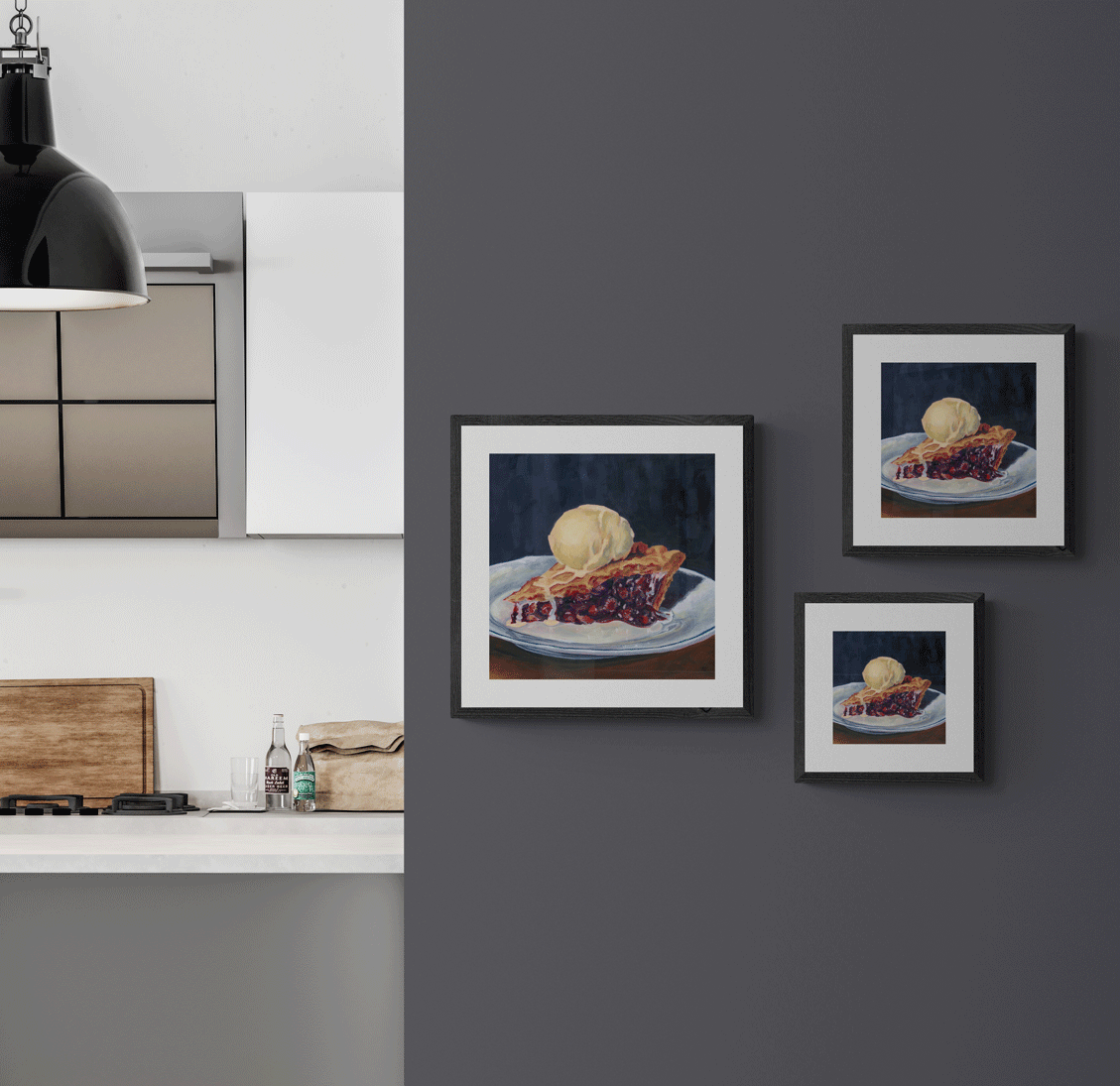 Cheery Pie with Ice Cream on top